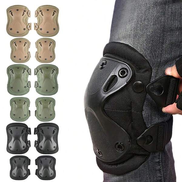 4Pcs/Set Outdoor Knee Pad Elbow Pad Set For Men And Women, Cycling, Skateboarding Skate Outdoor Sports Gear Knee Guard Pads Gym Accessories Knee Support Sports Knee Pads Gym Knee Pads