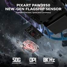 ATTACK SHARK ATTACK SHARK R2 kabellose Gaming-Maus, superleichte Magnesiumlegierung, PAW3950 42.000 DP optischer Sensor, 8.000 Hz Abtastrate, 2,4G/BT/Kabel programmierbare Maus für PC/Win Gamer