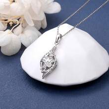 Sterling Silver Pet Urn Pendant Necklace With 14K White Gold Plating - Memorial Jewelry Ashes Keepsake - Paw Ash Necklace - View 8