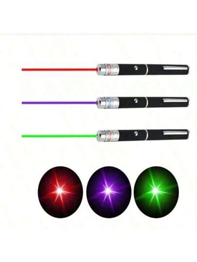 Zufällige Farbe multifunktionaler tragbarer Laserpointer - Katzenspielzeug mit Laserpunkten, LED-Kontrollleuchten, interaktives Haustierspielzeug (batteriefrei)