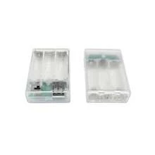 1pc 3 AA Battery Case USB Female Socket Transpant Battery Box Holder For 4.5V Suitable For Fairy Atmosphere Decorative LED String Light Curtain Lights And Other Device With Cover And On/Off Switch - White - View 1