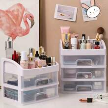 3-Shelf-5-Shelf Cosmetic Organizer, Dressing Table Cosmetic Organizer With Drawers - Spacious Storage Space For Skincare Products, Brushes, Eyeshadows, Lotions, Lipsticks, Nail Polishes - Perfect For Dressing Tables, Bathrooms, Bedrooms And Vanities - 杏色3層 - 查看 6