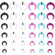 Milacolato 16G-6G Septum Pincher Tapers Rings Acrylic Stainless Steel Internally Threaded Spike Horseshoe Barbells Septum Pincher Nose Ear Cartilage Stretching Kit For Women Men - Nhiều màu - Xem 12