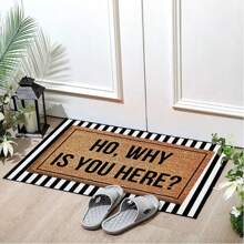 Door Mat Ho, Why Is You Here Welcome Non-Slip Mats Funny Doormat Decor For Bathroom Kitchen Front Porch Rugs Home Decor Entrance 24" X 16"