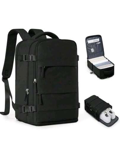 Bagaglio a mano Ryanair - 40 x 20 x 25 cm (15,75 x 7,87 x 9,84 pollici) Zaino da viaggio di grandi dimensioni più venduto con scomparto per le scarpe, unisex, per pendolari, casual, con più scomparti, per laptop, con fibbia di rilascio, funzionale, da viaggio, antifurto, borsa per laptop leggera e resistente, impermeabile, per il college, adatto per laptop da 15,6 pollici