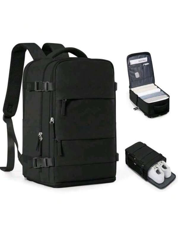Zaino da viaggio di grande capacità più venduto con scomparto per scarpe, unisex, da pendolare, casual, multiscomparto, borsa per laptop, zaino con fibbia di sgancio, zaino funzionale per laptop, da viaggio, antifurto, borsa per laptop sottile e resistente, impermeabile, borsa per computer da college, adatta per uomini e donne, contiene laptop da 15,6 pollici