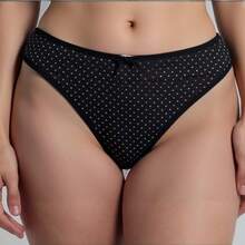 Panty Básico de Algodón con Moño Decorativo - Corte Bikini - Blanco y Negro - Ver 3