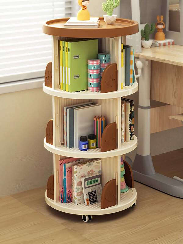 Bookshelf With Wheels,  Book Display Case, Book Stand, Space Saving Book Shelf, Home Storage, Room Decor Bookcase, Small Bookshelf For Living Room Bedroom, Dorm,  Office, Modern Style