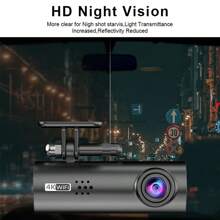 Cámara de salpicadero 4K para automóviles, cámara frontal de salpicadero 2160P, cámara de salpicadero 4K con control de aplicación, accesorios para automóviles con visión nocturna súper, sensor G, grabación en bucle, cámara para automóviles de 12V-24V, grabador de tráfico, mini cámara