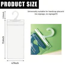 1/2 Pcs Car Handicap Sign Holder, Ultra Clear Disabled Parking Sign Holder, Car Disabled Permit Holder With Large Hook, Universal Car Interior Accessories.
