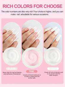coscelia 4PCS Acrylic Nail Kit-8G Acrylic Powder & 30ML Acylic Nail Liquid No Needed Nail Lamp, 8G Pink White Clear Acrylic Powder Long Lasting For Acrylic Extension Or Acrylic Carving For Women DIY Acrylic Nails