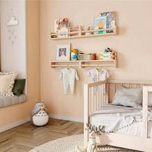 1/3件套儿童房悬浮置物架，简约设计壁挂式储物架，壁挂式学生书架，儿童书架，图画书架，幼儿园书架 - 多色 - 查看 7