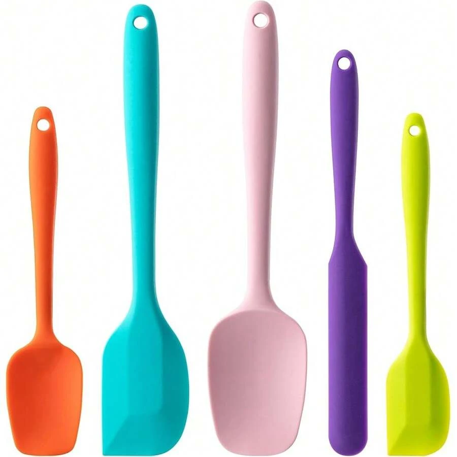 Nuevo set de espátulas de silicona, 5 piezas de espátulas de goma para hornear, cocinar y mezclar, resistente al calor, antiadherente y aptas para lavavajillas - (Multicolor) - Multicolor - Ver 1