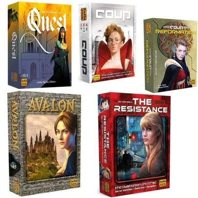 Avalon, Coup: The Resistance, The Resistance Organization, Quest Board Game Cards, Social Reasoning Games, Independent Board Games, The Future Of Civilization! A Standard Version Role-Playing Game
