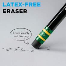 Wood-Cased Pencils, Unsharpened,  2 HB Soft, Black, 12 Count