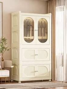 5/4/3/2/1 Layer Simple Wardrobe Clothes Storage Cabinet Closet, Foldable Home Use Garment Rack For Kids Bedroom, Rental Units Without Installation