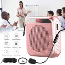 Rechargeable Voice Amplifier - 2200mAh Portable PA System With Headset Mic For Teachers & Presenters Christmas Gifts - Pink - View 8