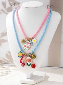 1 set de joyas de collar elegante y versátil de estilo de señora con colores de caramelo para mujeres