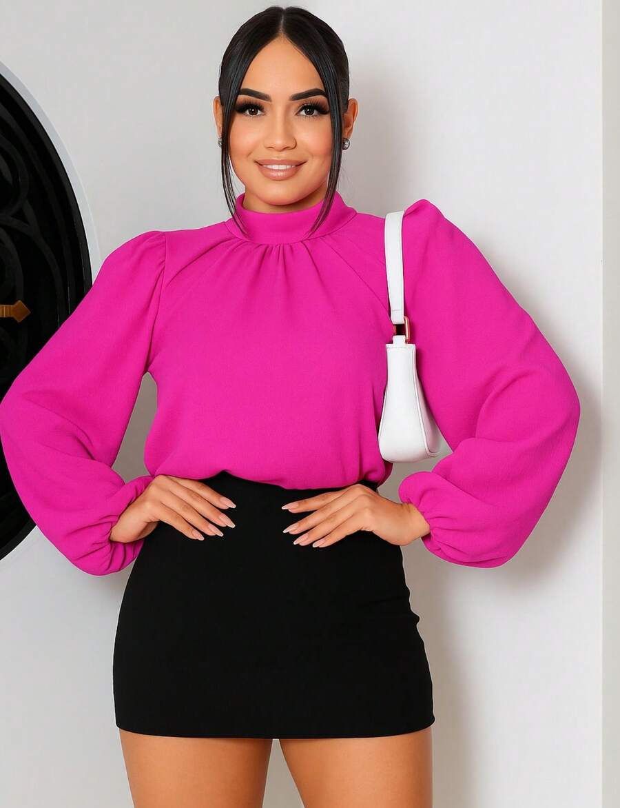 Women Blouses - Hot Pink - View 1