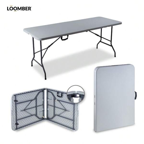 Mesa Plegable Blanca de 180 cm Compacta