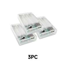 1pc 3 AA Battery Case USB Female Socket Transpant Battery Box Holder For 4.5V Suitable For Fairy Atmosphere Decorative LED String Light Curtain Lights And Other Device With Cover And On/Off Switch - White - View 10