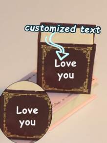 1/2/5 Pcs Customized Retro Mini Ring Box; Magnetic Flip Cover; Proposal Ring Gift Box; Exquisite And Compact Ring Box; Text Customization; Book Shaped Ring Storage Box; Romantic Gifts For Mother, Wife, And Girlfriend; Creative Gifts For Mother's Day. Back To School