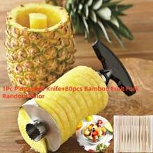 Edelstahl-Ananas-Scheibenschneider, -Schneider & -Schäler Küchen-Obst-Schneidwerkzeug, Zufällige Farbe