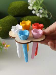 5pcs/Set Colorful Flower & Bee Design Birdbath - Resin Insect Feeder, Attract And Nourish Bees, Suitable For Gardening And Urban Farm Decor