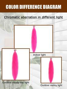 1-2 piezas Extensiones de cabello sintético rojo rosa de 26 pulgadas | Cabello lacio y esponjoso resistente al calor para coleta | Adecuado para Halloween, Navidad, fiestas - Rosa Fucsia - Ver 7