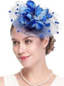1 Pc Fascinators Hat For Women Tea Party Headband Kentucky Derby Wedding Flower Mesh Hair Clip