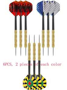 6-Piece Professional 14g Metal Pointed Dart Set, Including Darts, Dart Sticks And Dart Wings - Multicolor - View 10