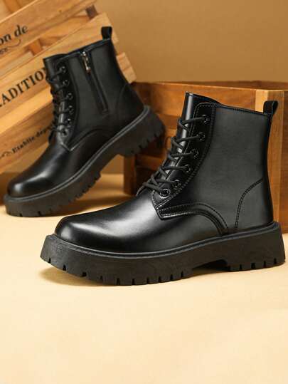 Botas casuais 2025, novas, impermeáveis, antiderrapantes, resistentes a odores, retrô, botas para casais, botas pretas de trabalho, com absorção de impacto, botas de cano curto para motocicleta ao ar livre