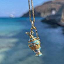 Retro Bottle Necklace Plated Pendant Bohemian Beach Necklace Vintage Neck Jewelry Women's Collarbone Chain Summer
