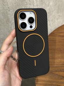 彩色硅胶磁吸无线充电手机壳适用于 iPhone16 15 14 13 12 Pro Max 11 柔软全覆盖防震保险杠保护壳 防水防摔防刮 - 黑色 - 查看 4