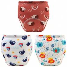 5pcs Reusable Baby Potty Training Underwear, Comfortable Breathable Thin Anti-Leak Cloth Diapers For Newborn Baby Boys Girls, Washable, Breathable Training Pants, Leakproof, Unisex, All Season Infant Clothing - Elegant Printed Patterns, Great Gift For Every Baby - Multicolor - View 56
