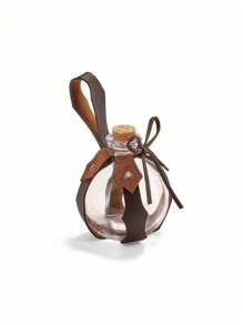 1 pieza Botella de poción de magia oscura Skeleteen - Soporte de vidrio para pociones de brujo marrón con tapón de corcho y arnés con bucle para funda para disfraz, fiesta, festival y Halloween