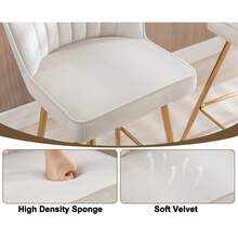 Chairus Barstools Kitchen Set Of 2 Counter Bar Stools Velvet High Stool Chair With Metal Legs - Beige - View 6