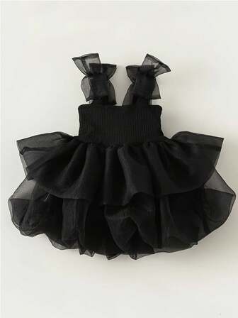 蝴蝶结连衣裙 女婴芭蕾舞裙 儿童公主晚会舞会礼服