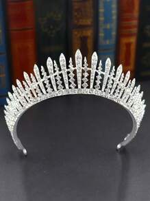 1 pièce Bandeau de mariée de luxe avec design de couronne de strass pour mariage, fête, diadème royal