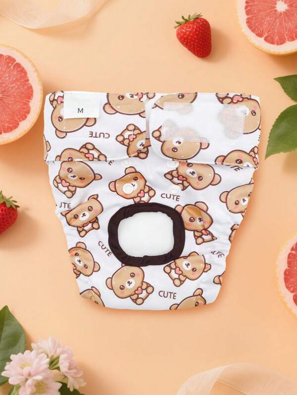 قطعة واحدة من حفاضات الكلاب الأنثى القابلة لإعادة الاستخدام والمزينة بطباعة الدبابير الزهرية