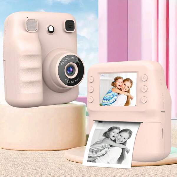 Câmera instantânea compacta para crianças com gravação de vídeo HD 1080P, carregador USB e recursos para fotografia digital, gravação de vídeo e lapso de tempo, perfeita para o mastro de maio, Dia da Europa, Dia das Mães, Dia das Crianças, Dia do Solstício de Verão, Dia dos Pais.