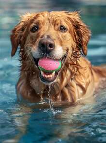 1/3 Stück Aufleuchtender quietschender Hundeball, 6,4 cm - geometrisches Muster, Naturkautschuk, für alle Hunderassen geeignet, interaktives Spielzeug ohne Batterie, kompatibel mit Leckerchen-Wurfvorrichtung für Haustiere, für kleine bis große Hunde geeignet