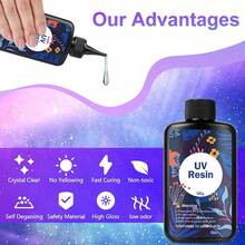 UV Resin Jewelry Making Kit, 300g Crystal Clear Resin With Light And Molds, DIY Jewelry Making Kit, Resina Starter Kit For Keychain And Earring - Màu tím - Xem 3