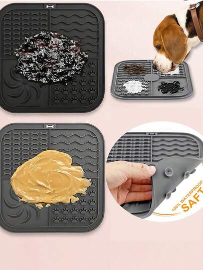 Bộ thảm liếm cho thú cưng, bát ăn chậm bằng silicon có đế hút, thảm liếm cho chó, bảo vệ chế độ ăn uống lành mạnh, món quà tốt nhất cho thú cưng nhân dịp sinh nhật, ngày Valentine, đồ dùng cho thú cưng.