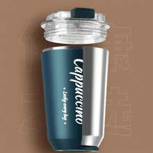 1pc 380ml Double Wall Vacuum Stainless Steel Coffee Tumbler, Portable Insulated Travel Mug Suitable For Office Workers, Elegant Appearance, Convenient To Carry, Enjoy A High-Quality Lifestyle