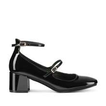WEIDE Zapatos para mujer tipo Mary Jane de tacón medio, zapatillas de tacón elegantes para estudiantes y mujeres jóvenes, combinan con vestidos y faldas, ideales para ocasiones formales y eventos sociales - Negro - Ver 3
