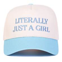 1pc Women "Literally Just A Girl Time" Embroidered Trucker Hat, Casual Street Style Baseball Cap, Suitable For Spring/Autumn Outdoor Travel