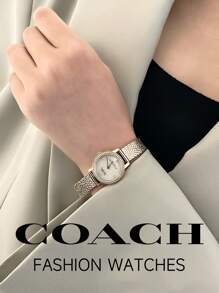 Coach Audrey Women Analog Quartz Bracelet Watch With Stainless Steel Bracelet Luxury Casual Gift Watch,22mm Dial Case Ladies Watch