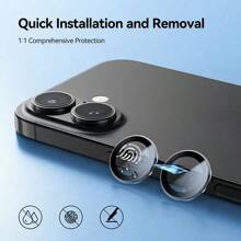 Transparent Tempered Glass Camera Lens Protector Compatible With IPhone 16/16e/16 Pro Max/16 Pro, IPhone 15 Pro Max/15/15 Pro/15 Plus, IPhone 14 Pro Max/14 Pro/14/14 Plus, IPhone 13 Pro Max/13/13 Pro/13 Mini, IPhone 12 Pro Max/12/12 Pro, IPhone 11 Gift For Birthday, Family, Friends Alloy Metal With Tempered Glass Full Cover, Lens Protector, Phone Accessories