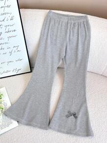 Set de 3 leggings sin pies de niña con acanalado elástico de unicolor, estilo princesa, nuevos para primavera/verano